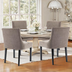 Dining Chairs Set of 4 – Extra Wide & Padded Fabric Dining Chairs with Solid Wood Legs, High-Density Foam Cushion, Mid-Back Modern Kitchen Chairs for Comfortable Everyday Use