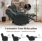 Korser Recliner Chair, 360° Swivel Rocker Recliner for Adults, Rocking Recliners with Massage & Heat, Nursery Rocking Chairs with Cup Holders, Manual Reclining Glider for Living Room, Nursery, Gray