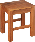 Amazon Aware FSC Certified (FSC N004130) Outdoor Patio Stools with Cushions, Acacia Wood, Set of 2, Natural Finish