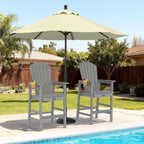 VINGLI Tall Adirondack Chair, All-Weather Plastic Adirondack Chair with Cup Holder Heavy-Duty Outdoor Barstools for Patio, Pool, Balcony,Backyard (Gray, 1 PCS)