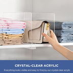 6 Pack 12 Inches [Extra Tall Version] Clear Shelf Dividers for Organization, Acrylic Closet Shelf Vertical Shelves Organizer for Bedroom, Office and Kitchen