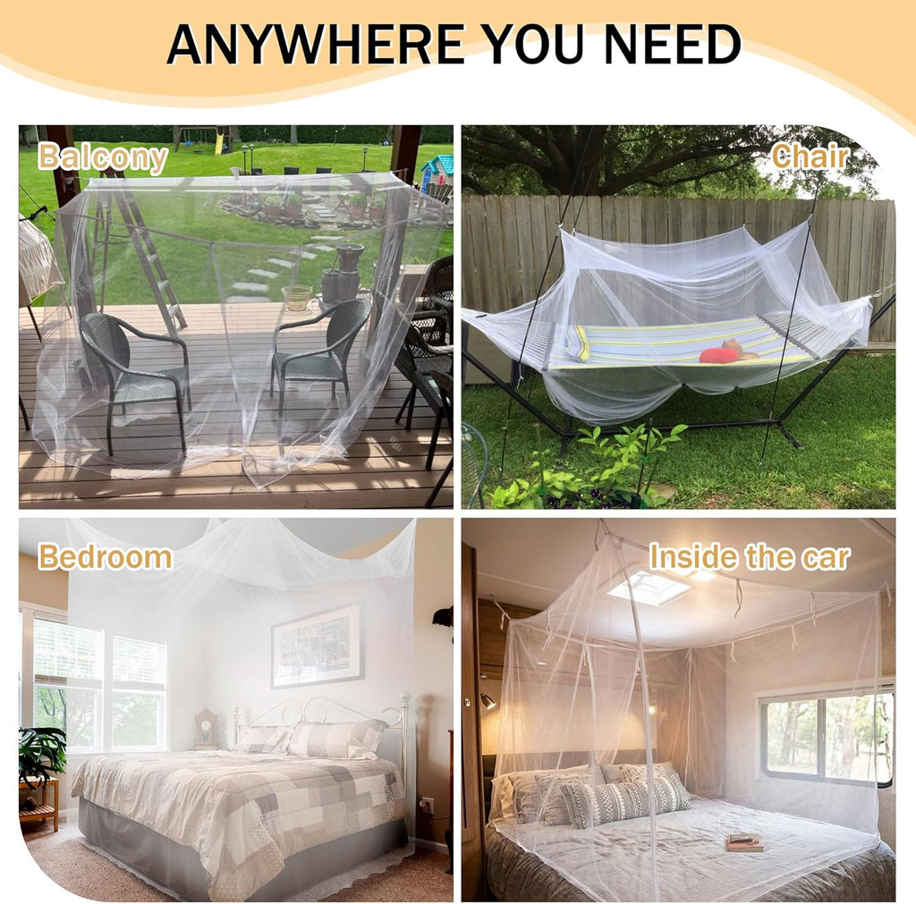 Mosquito Net for Bed Canopy Netting for Single to Queen Size Beds, One Side Opening Mosquiteros Cameros para Cuba Mosquiteros para Camas for Bedroom, Outdoor, Patio