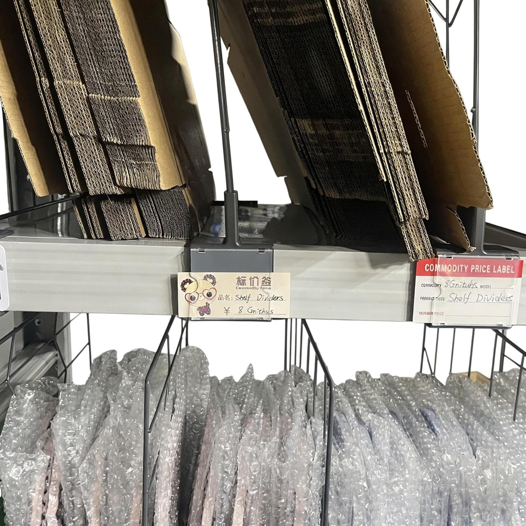 20 Pcs 60 * 40CM Pack Wire Shelf Divider, Closet Dividers Shelf Organizers, Ideal for Product Display and Organization, Retail Shelving by Clip Strip Marker Label，Separators for Clothes