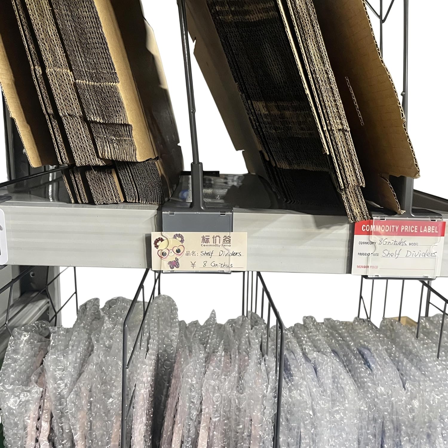 20 Pcs 60 * 40CM Pack Wire Shelf Divider, Closet Dividers Shelf Organizers, Ideal for Product Display and Organization, Retail Shelving by Clip Strip Marker Label，Separators for Clothes