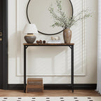 Narrow Entryway Console Table & Sofa Side Table - Industrial Hallway Table for Small Spaces, Behind Couch Table, Multi-Functional Living Room Bedroom Office,Brown, 29.5" x 9.4" x 29.5"