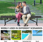 8FT Outdoor Bench, Metal Park Bench for Sitting Area Convert a Bench Heavy-Duty School Benches Commercial Rectangular Bench for Patio Porch Backyard Sports Church Locker Room Shopping Centers