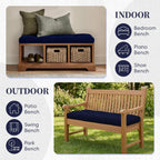 Bench Cushion for Indoor/Outdoor Furniture, Waterproof Patio Bench Seat Cushion with Non-Slip Bottom, 42x16x4 inch, Navy