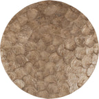 East at Main Capiz Shell Side Table – Tea Brown Accent Table, Small Decorative Round Table for Coastal and Modern Spaces