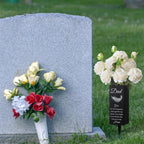 Geosar Dad Grave Decorations for Cemetery Father's Day Metal Grave Vases Decor Father Memorial Cemetery Flower Holder with Spike Dad Floral Graveyard Decorations for Burial Ground Lawn Yard Funeral