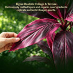 Artificial Dragons Blood Plant, 2Pcs Large Realistic Artificial Boston Fern & Dragon's Blood Tree Plants,UV Resistant No Maintenance Fake Greenery for Garden Patio Wedding Balcony Decor
