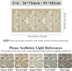 3x6 Washable Non-Slip Entryway Rug: Floral Indoor Runner Rugs Floor Carpet for Hallways Kitchen Bedroom Laundry Bathroom Beside Bed - Stain & Fade Resistant, Boho Botanical Design 3x6 Beige