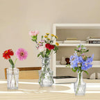 Glass Bud Vase Set of 32 Pcs, Vintage Clear Small Glass Vases for Flowers, Glass Bud Vases in Bulk, Mini Vase for Centerpieces, Wedding, Home Decor and Events