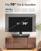 PERLESMITH Universal TV Stand Legs for 32-70 inch TVs, Table Top TV Stand up to 99 lbs, Height Adjustable Television TV Mount, Universal TV Base for Livingroom & Bedroom, VESA 400x400mm PSTVS04-N2