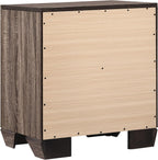 Washed Taupe 2-Drawer Rectangular Nightstand,for Small Spaces