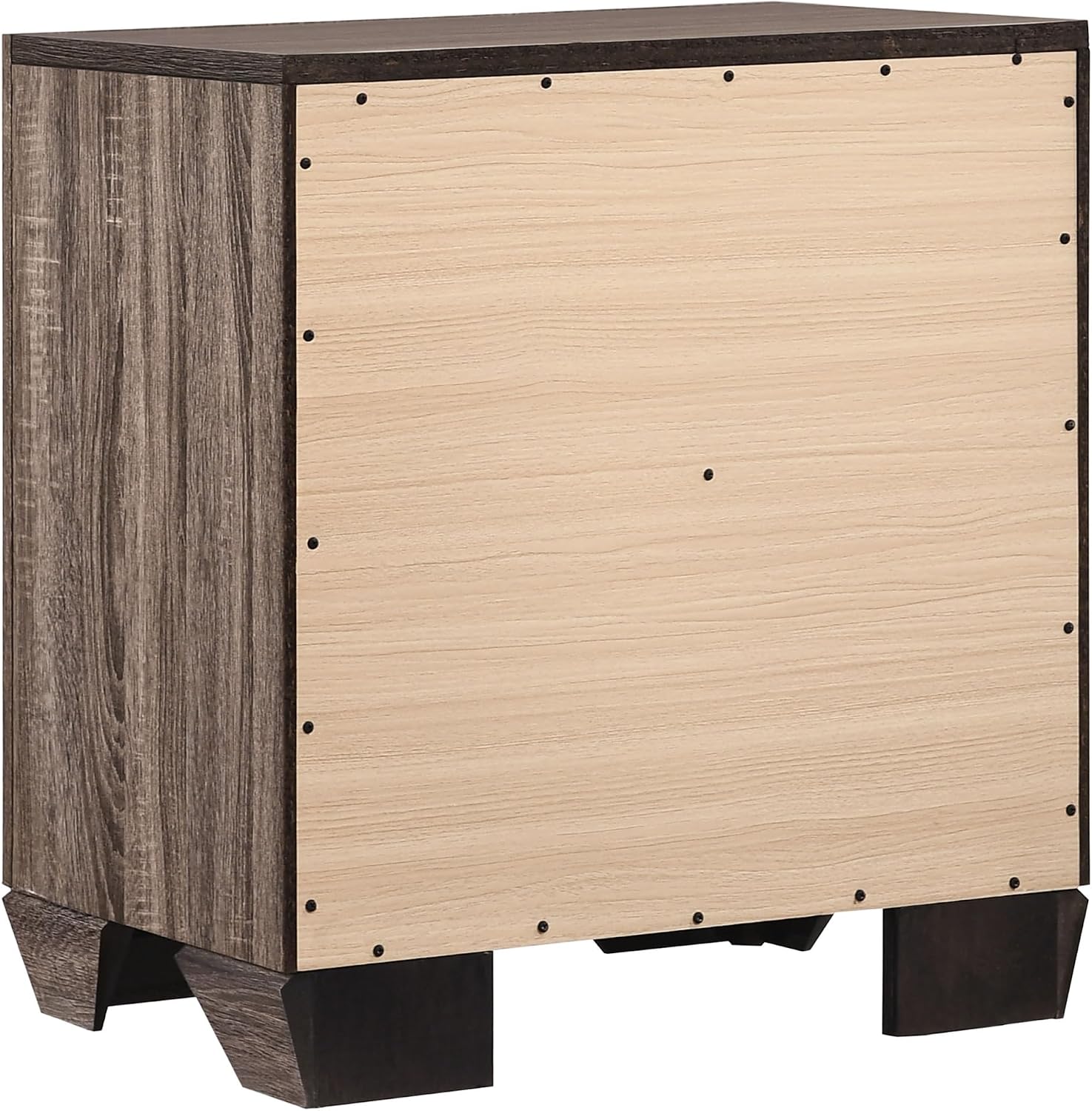 Washed Taupe 2-Drawer Rectangular Nightstand,for Small Spaces