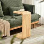 C Shaped End Table, Corner End Table Coffee Table Save Space Bedside Table(Walnut Color)