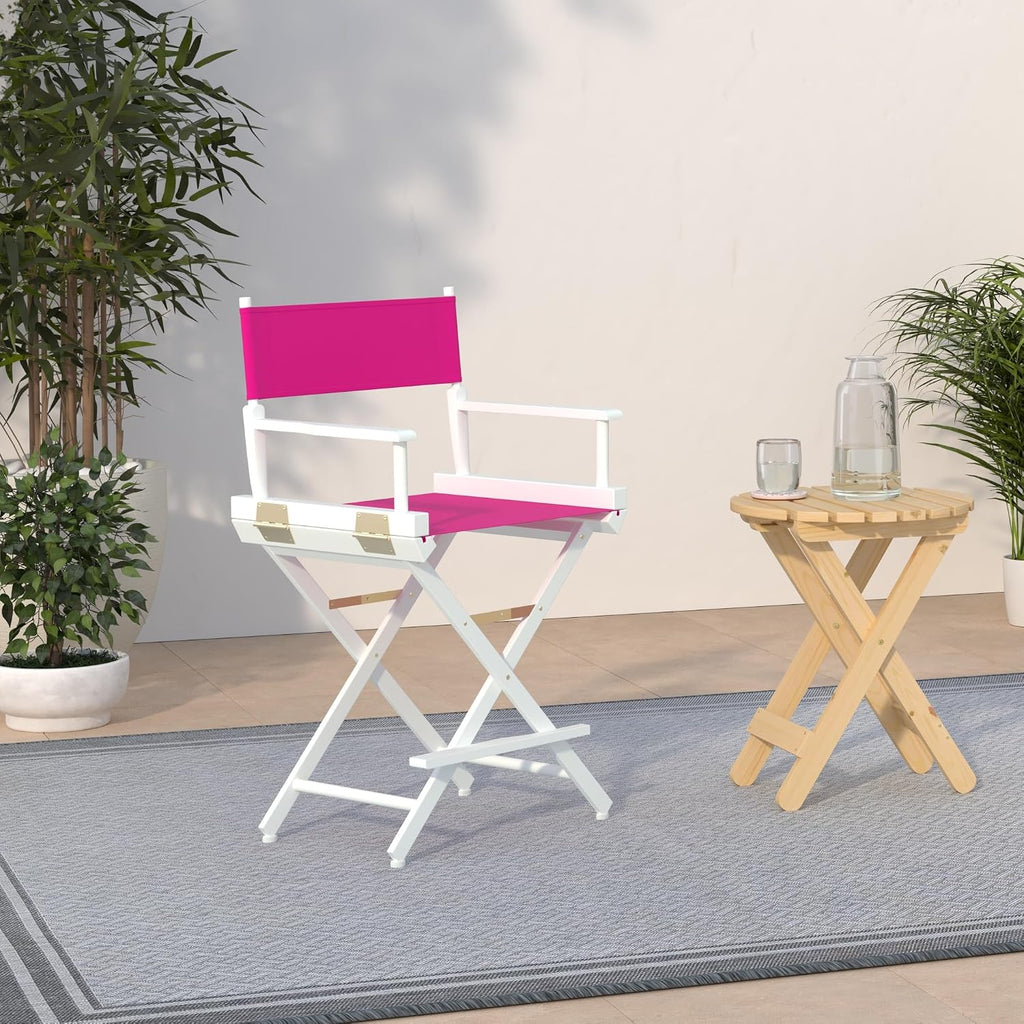 Casual Home 220-01/021-30 Director Chair 24" - Counter Height WhiteFrame/Magenta Canvas