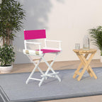 Casual Home 220-01/021-30 Director Chair 24" - Counter Height WhiteFrame/Magenta Canvas