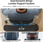 Ergonomic Office Chair with Lumbar Support - Over 10 Hours Sitting Comfortable, Mesh Big and Tall Home Computer Desk Chairs, 4D Headrest, 630° Armrst, Seat Depth Adjustable, 330 LBS