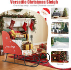 Tangkula Metal Christmas Santa Sleigh Basket, Xmas Santa’s Gift Storage Sleigh, Festive Decorative Sleigh Cart, Holiday Decoration for Home Office Carnival