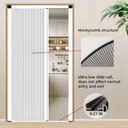 No-Drilling Sliding Folding Door,Interior Accordian Door with Aluminum Frame and Cellular Fabric,Room Divider for Closet RV Patio Shower Door Suitable，Customize Size (Blackout White)