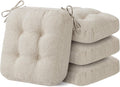IASEAHK Chair Cushions, Memory Foam Dining Chair Cushions, Tufted Indoor Chair Pads, Set of 4, 16.5' x 16.5' x 3.5', Beige