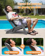 Adirondack Chair with Cup Holder: Adirondack Chairs set of 4 Plastic HDPE Material Furniture - Composite Fire Pit Chairs Foldable for Outdoor/Backyard/Garden/Lawn/Deck/Porch/Patio