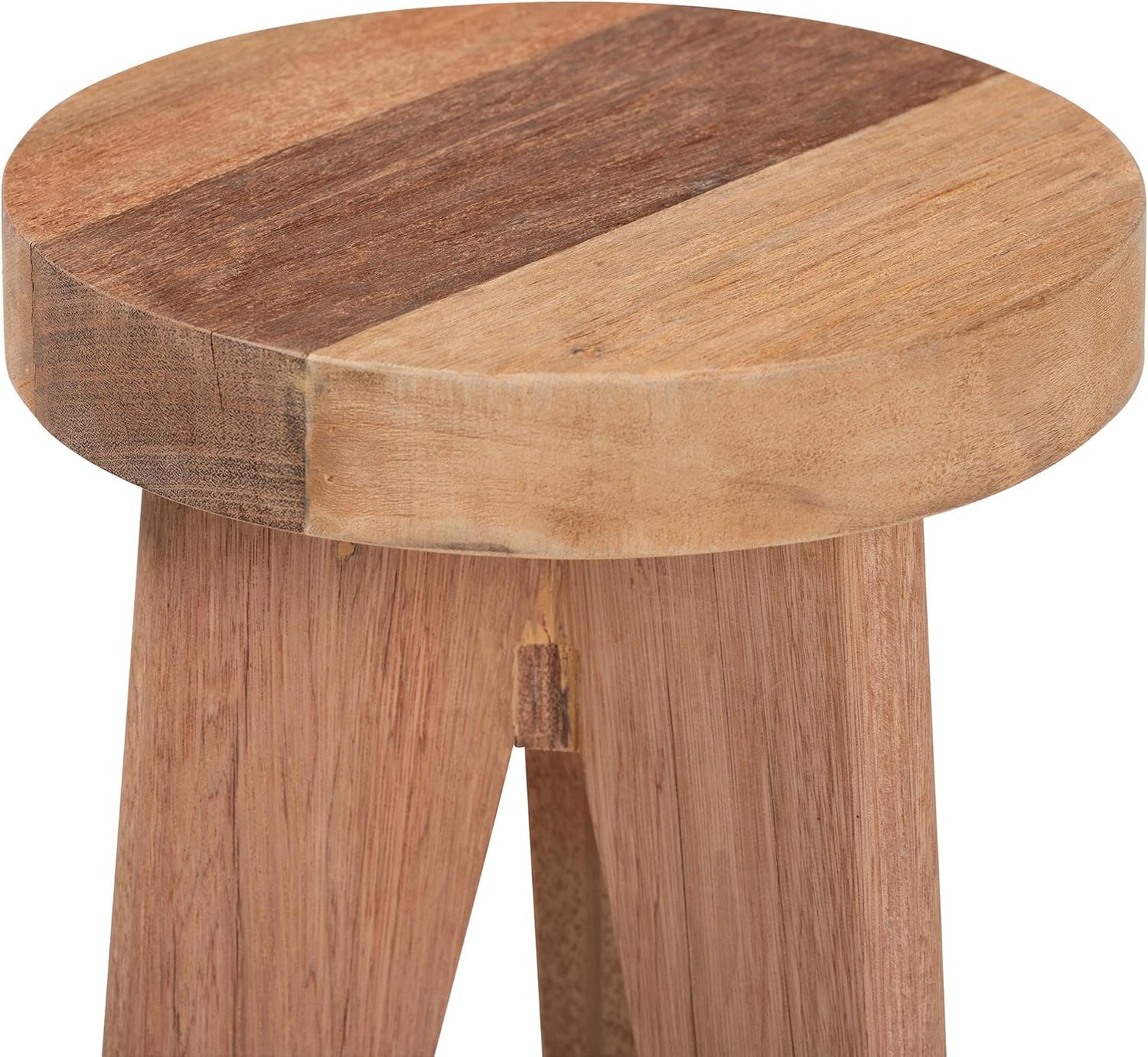 Bali & pari Sayen Acacia Wood Multipurpose Accent Stool - Sculptural End Table with Flared Tripod Base for Living Room, Bedroom or Dining Room