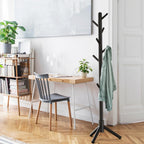 Simple Houseware Wooden Coat Rack Stand Garment Adjustable Tree Rack, 9 Hooks, Black
