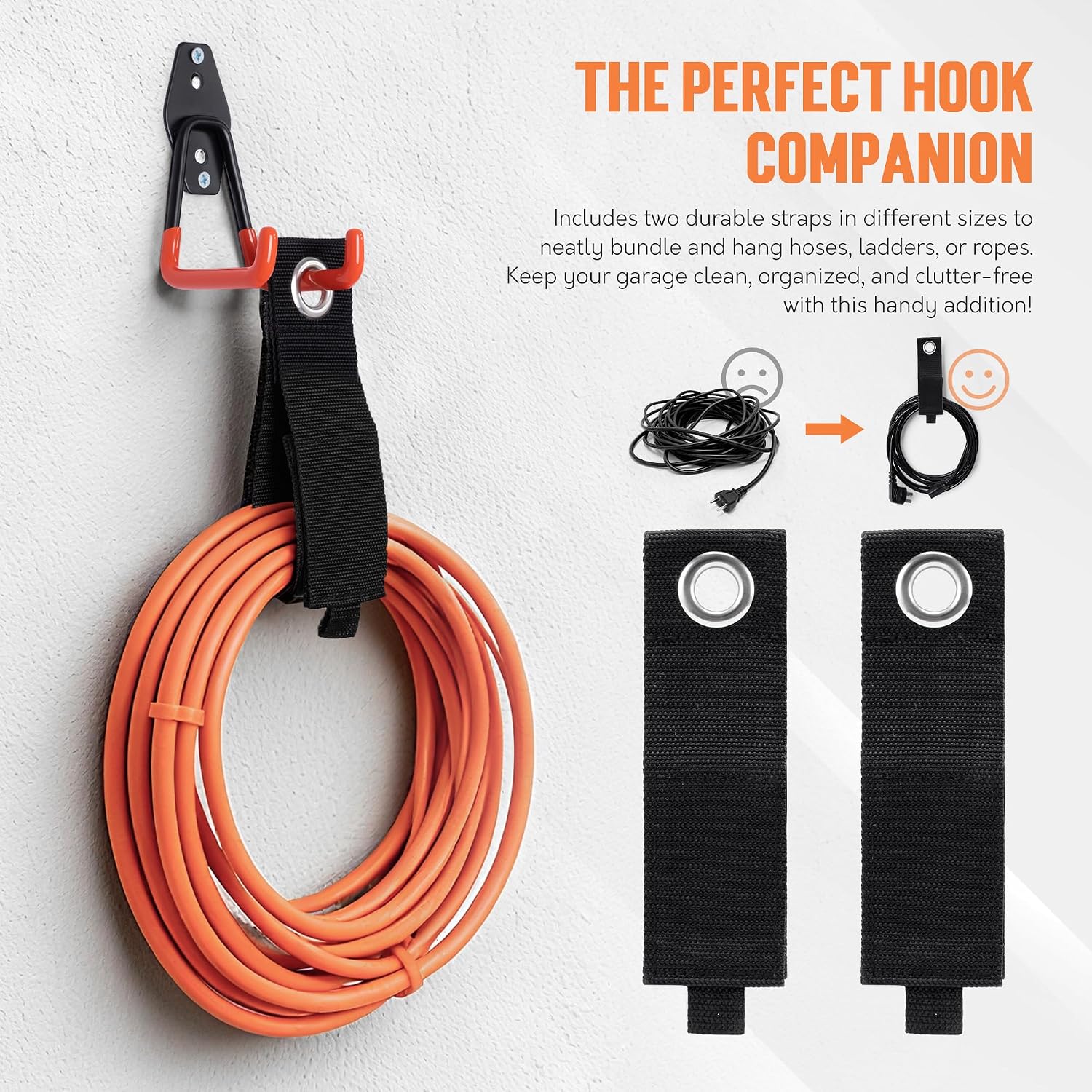 TONDA Garage Hooks, 20 Pack Garage Organization, Wall Storage Hooks Heavy Duty for Hanging Bike, Ladder, Garden Tools, Hose and Ropes, Orange
