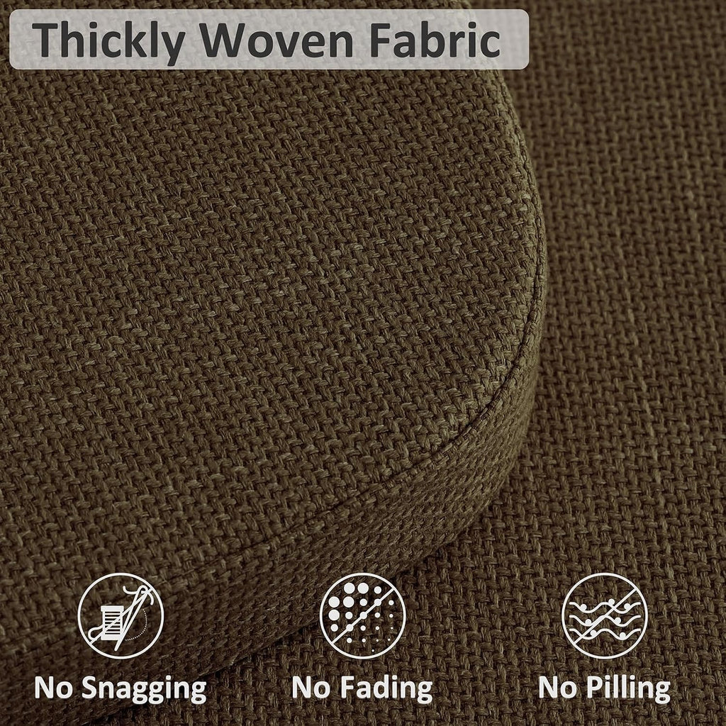 Shinnwa Dining Chair Cushions Set of 4, High-Resilience Foam Windsor Seat Pads, Kitchen Chair Cushions with Ties & Textured Cover, 4 Pack, 16.5 x 15.5 x 2, Dark Brown