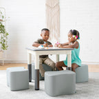 ECR4Kids SoftZone Toddler Modular Stool Seating Set, Classroom Furniture, Grey, 2-Pack