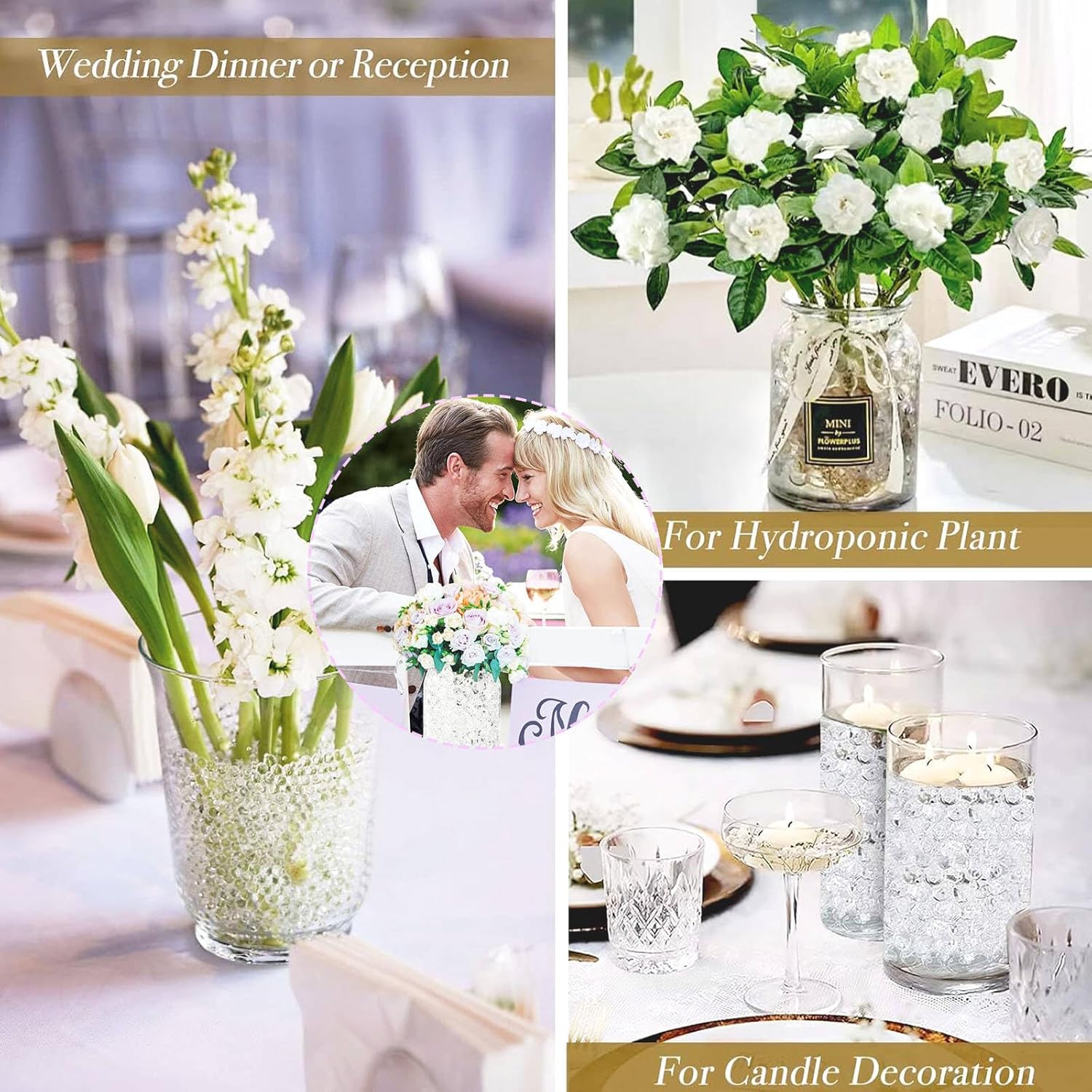 150Pieces Floating NO Hole Pearls for Centerpiece Glass Vases,Floating Silver Pearls Beads for Tall Vase Filler Floatings Candles for Wedding Table Decor