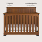 Child Craft Redmond Full Panel Crib, Dresser and Chest Nursery Set, 3-Piece, Includes 4-in-1 Convertible Crib, Dresser and Chest, Grows with Your Baby (Coach Cherry)