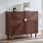 XEW 39.4" Sideboard Buffet Cabinet with Storage for Kitchen | Mid-Century Storage Cabinet with 2 Doors and Shelves, Credenza Buffet Table Coffee Bar for Dining Room, Walnut