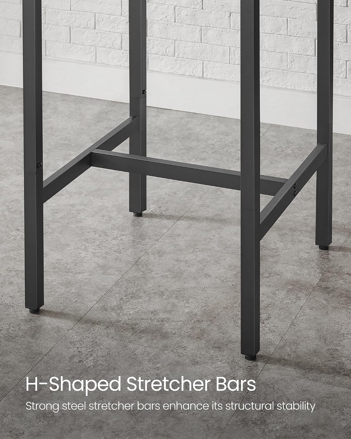 VASAGLE Bar Table, Kitchen Dining, High Top Pub, Bar Height Cocktail for Living Room Party, Sturdy Metal, 23.6 x 23.6 x 36.2 Inches for Narrow Spaces, Rustic Brown and Ink Black