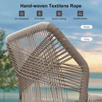 PURPLE LEAF 4 Pieces Counter Height Bar Stools Patio Boho Rattan Barstools Aluminum Woven Bar Chairs with Cushions for Outdoor Kitchen Island Garden