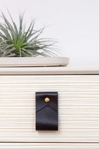 Leather and Brass Drawer Pull