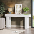 Tribesigns 63-Inch Long Console Table, Farmhouse Wooden Sofa Table Behind The Couch, Narrow Entryway Table for Entrance, Hallway, Living Room (White)