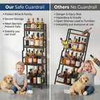 Hayexiha 4-Tier Stepped Freestanding Wine Rack, Large Capacity Liquor Cabinet with Anti-Fall Guardrails and Rounded Corners, Bottle Display Shelf & Mini Bar for Living Room, Home Bar, Kitchen Corner