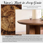 OKD 63 Inch Modern Wood Oval Dining Table for 4-6, Dining Room Table with Stable T-Shaped Base & Metal Frame & Thick Tabletop, Sturdy Kitchen Table for Dinner Room, Kitchen, Rustic Walnut