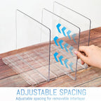 Gift Bag Storage Organizer:Acrylic reusable grocery bag organizer bag, Adjustable Shelf Divider Bag Organizer for Small Closet Upgraded to four partitions for more convenient storage