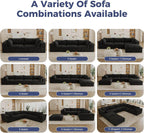 157.6" Oversized Cloud Boneless Sofa with 2 Ottomans, Modern Corduroy U Shaped Modular Sectional Couch, Deep Seat Floor Furniture Set, No Assembly Required (4 Seater+2 Ottoman)