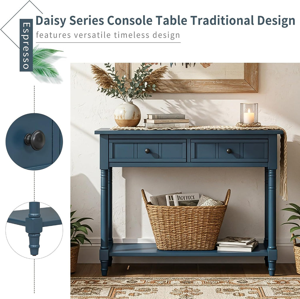 P PURLOVE Narrow Console Table with Drawer,Small Entryway Table Foyer Table for Living Room