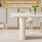 Guyii 78.97" White Rectangular Dining Table, Modern Kitchen Table, Indoor Dining Table for Kitchen, Bar, Living Room, Small Spaces, Easy Assembly, Table Only