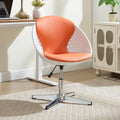 VipDesk Swivel Accent Office Chairs Set of 2, Modern Soft Foam Lounge Chair with Egg Back, Comfy Adjustable Chair for Living Room Bedroom Reading Room Office, Chrome Base - Orange