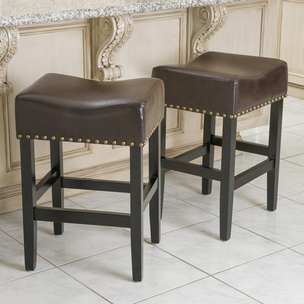Christopher Knight Home Lisette Backless Counter Stools, 2-Pcs Set, Brown