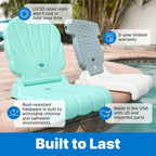 Step2 Kids Shell Flip Seat 2 Pack, Portable Outdoor Chair for Poolside, Camping, Beach, Stadium, Providing Back Support, Made of UV20 Durable Plastic, Mint