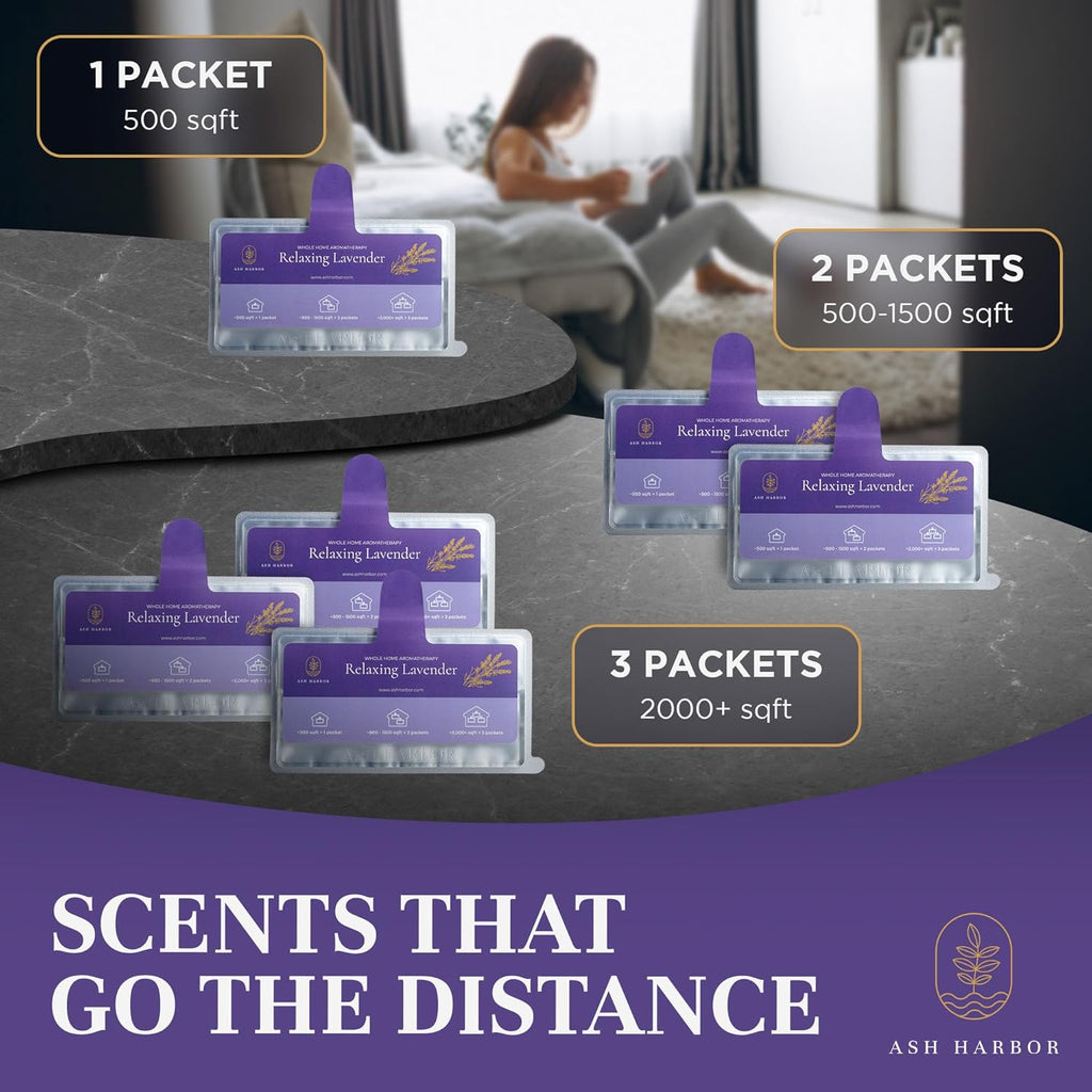 Relaxing Lavender Whole Home Aromatherapy | Furnace Filter Scent & AC Air Freshener Whole House | HVAC Duct Odor Eliminator for Lasting Freshness | Filter Fresh 6 Pack by Ash Harbor