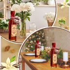 Tioncy 12 Set Vanilla Extract Bottles for Homemade 8.5 oz Glass Vanilla Jar Bottle for Syrup Gifts with Cap Shrink Band Hummingbird Tag Stickers Syrup Gifts Giving for Christmas (Clear)